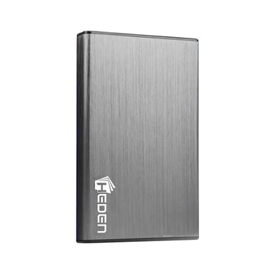 HEDEN Boîtier Disque Dur 2,5 '' en Aluminum, Boîtier Externe Portable USB3.0 vers SATA pour Une Conception sans Outil HDD/SSD de 7 mm / 9,5 mm, Prise en Charge Maximale de 4 to,Argenté