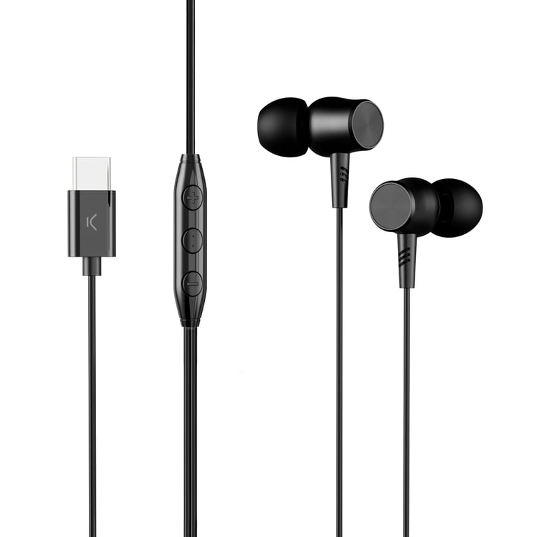 Ksix Casque Filaire, USB-C 120cm