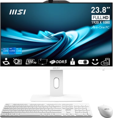 MSI Pro AP242P 14M-859EU Intel® Core™ i7 i7-14700 60,5 cm (23.8'') 1920 x 1080 Pixeles PC todo en uno 16 GB DDR5-SDRAM 1 TB SSD Windows 11 Pro Wi-Fi 6E (802.11ax) Blanco