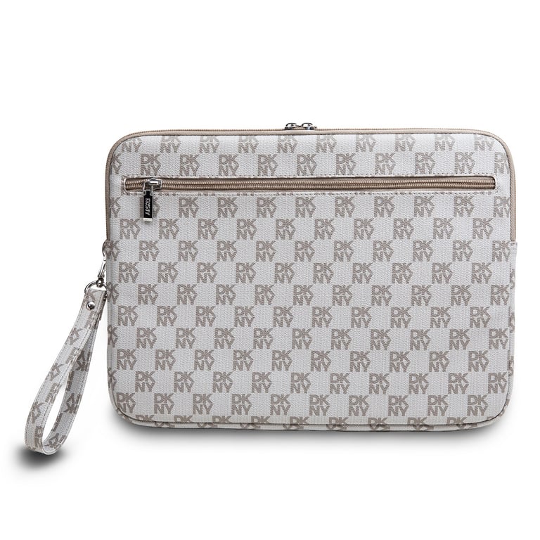 Housse pour PC 13 / 14 pouces Élégante avec Motifs à Carreaux et à Rayures Beige - Neuf