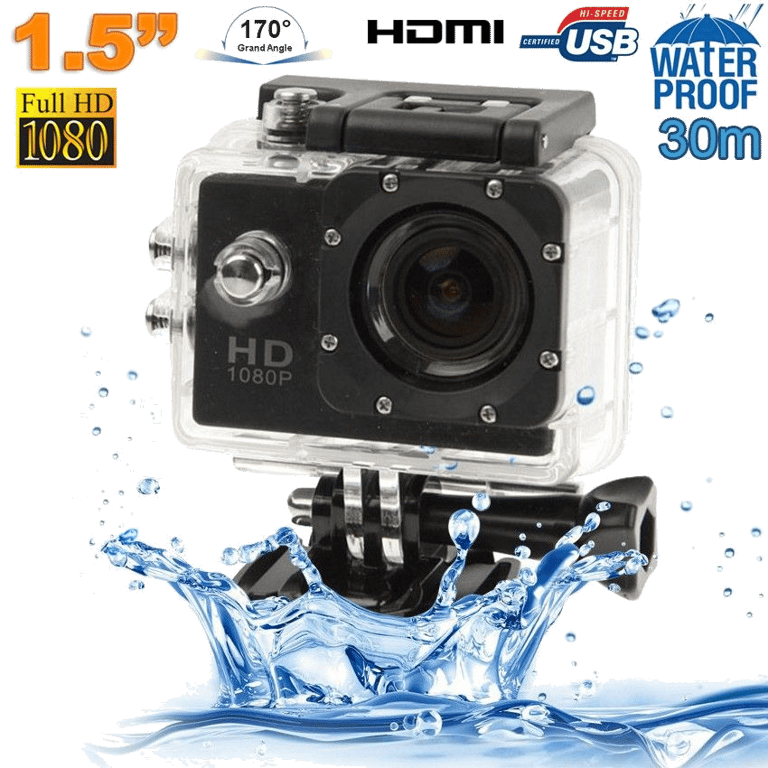 Caméra Sport Étanche 30 Mètres Caméra Waterproof Action Full HD 1080P 12Mp Noir RAM ROM - YONIS