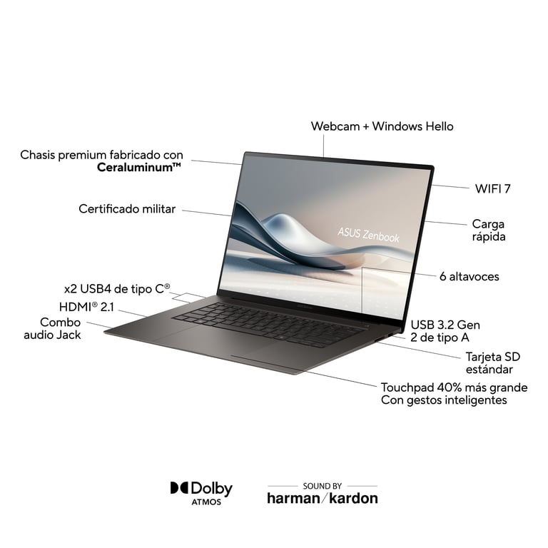 Asus Zenbook 16 Um5606wa rk320w Amd Ryzen Ai 9 365 Ordinateur Porta - vue 5