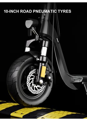 JOYOR C10E Scooter elettrico - Motore 500W Batteria 48V10.4AH Pneumatici 10 pollici Certificazione ABE Freni a disco pieghevoli - Nero