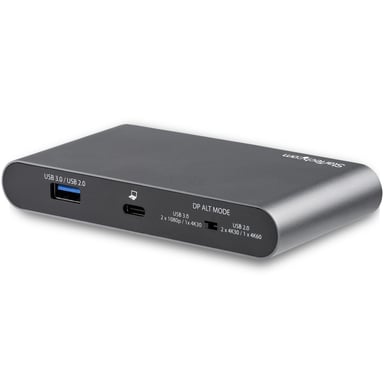 StarTech.com Docking Station USB C para 2 Monitores DisplayPort 4K - con Entrega de Potencia de 100W Passthrough - GbE - Hub Ladrón Concentrador de 2 Puertos USB-A - Dock USB Tipo C para Ordenador Portátil - con Cable de 1m