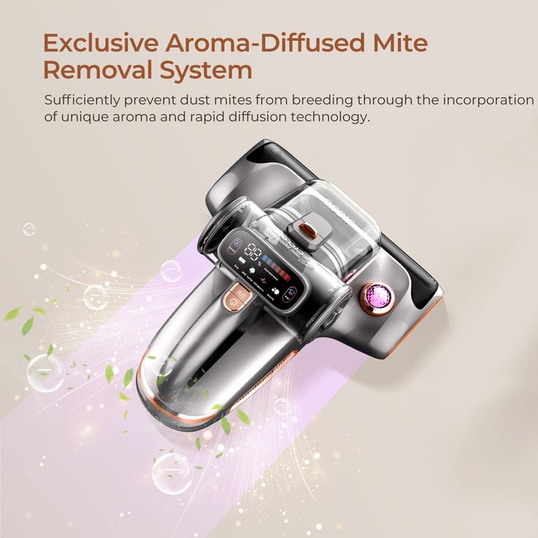 Aspirateur Anti Acariens pour Matelas JIGOO T600 – Prise EU Design Double Bassine Élimination 99.99% des Acariens Système d'Aromathérapie Bon état - vue 4