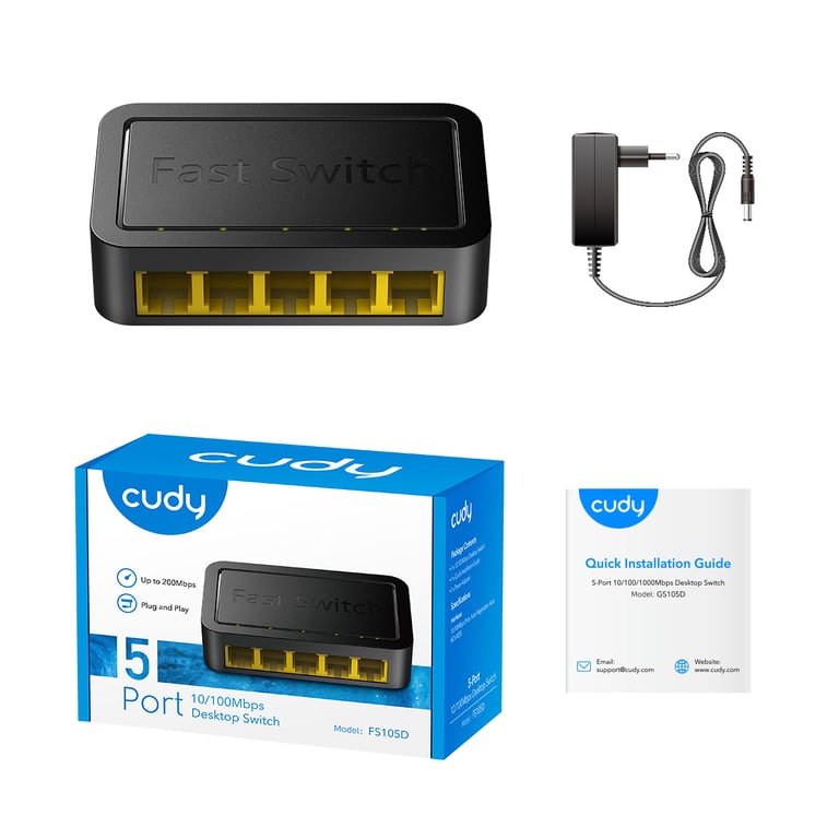 Cudy FS105D commutateur réseau Fast Ethernet 10100 Neuf - vue 2