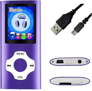 Lecteur MP4 avec micro SD de 64 go mauve