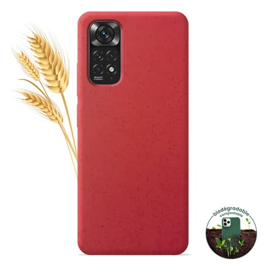 Coque silicone unie Biodégradable Rouge compatible Xiaomi Redmi Note 11 4G