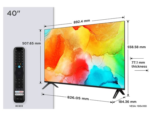 TCL SF560 40SF560 TV 101,6 cm (40'') Full HD Smart TV Wifi Métallique 300 cd/m²