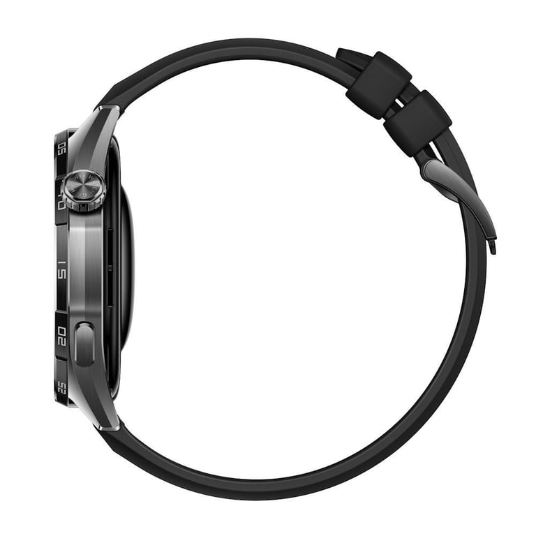 Watch GT6 GPS - Boitier en Acier Inoxydable Argenté de 41 mm avec bracelet Fluoroélastomère, Noir - Neuf