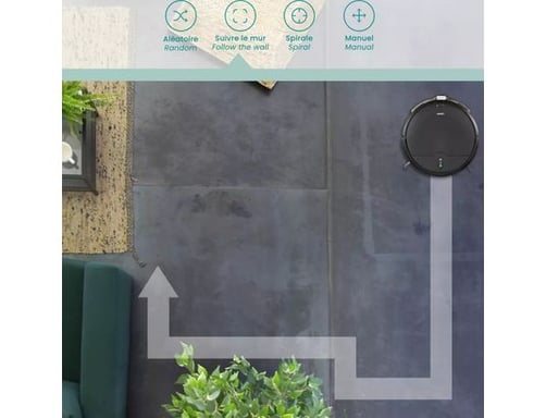 Aspirateur robot laveur connecté - LIVOO - DOH145 WASH'UP - 1000 Pa - 70 min - 2 réservoirs - Noir