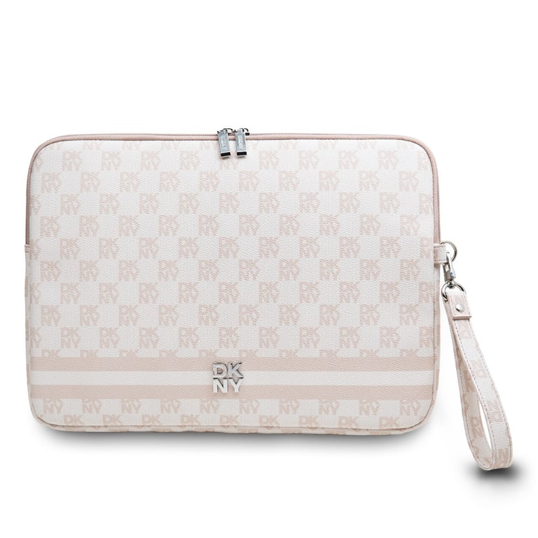 Housse pour PC 13 / 14 pouces Élégante avec Motifs à Carreaux et à Rayures Rose - Neuf