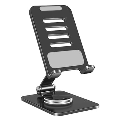 iLike STM2 Soporte metálico para smartphone con ángulo ajustable perfecto y plataforma giratoria de 360° Negro