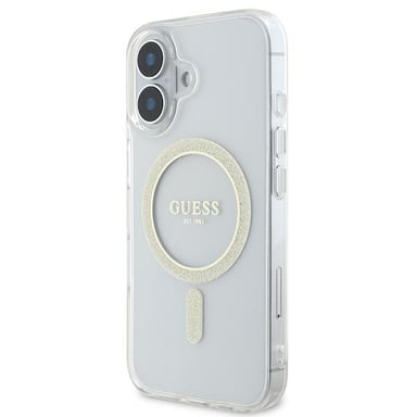 Custodia per iPhone 16 MagSafe con cerchio glitterato