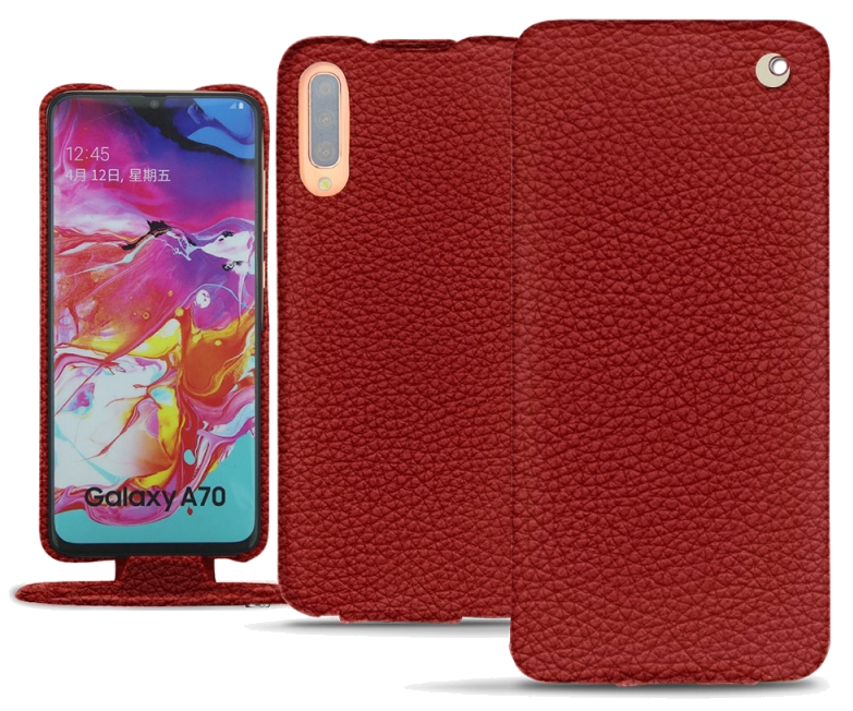 Housse cuir Samsung Galaxy A70 - Rabat verticalRouge