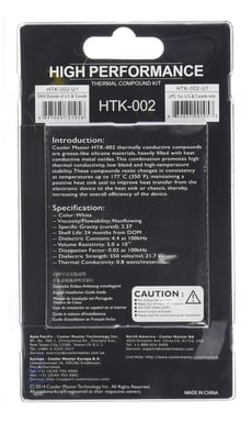 Cooler Master HTK-002 combiné de dissipateurs thermiques Pâte thermique 4,5 W/m·K