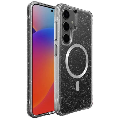 imoshion Coque arrière transparente pailletée avec MagSafe pour Samsung Galaxy S25 Plus - Argent