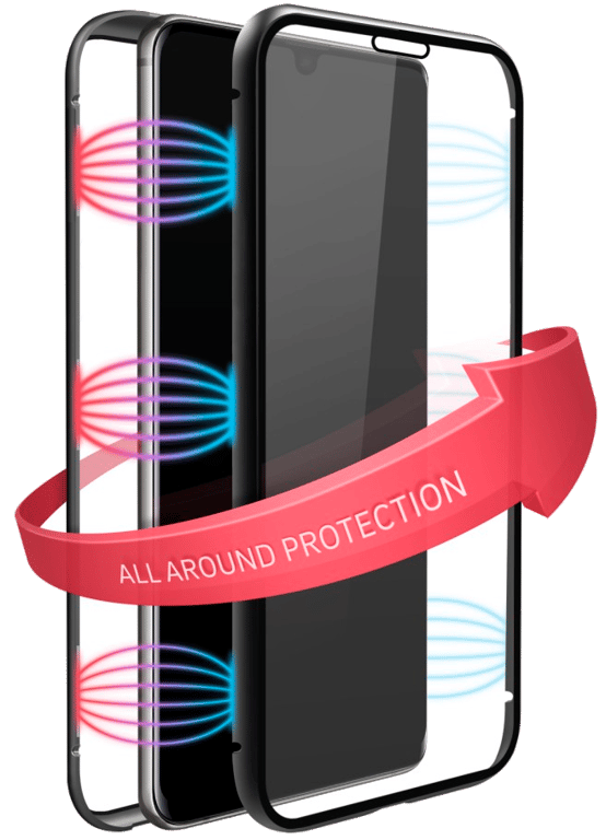 Coque de protection 360° Glass pour Samsung Galaxy A41, noir