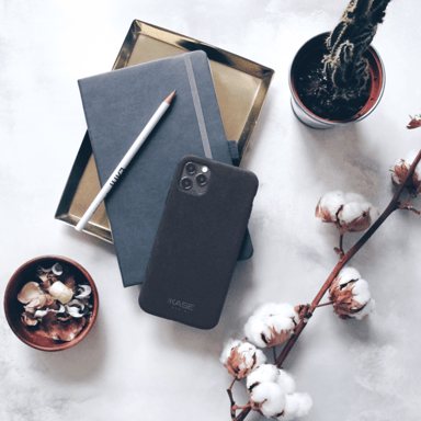 Coque en Suède Alcantara Deluxe pour Apple iPhone 11 Pro Max, Noir Minuit