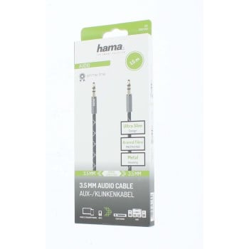 Hama 00205130 câble audio 1,5 m 3,5mm Noir, Gris