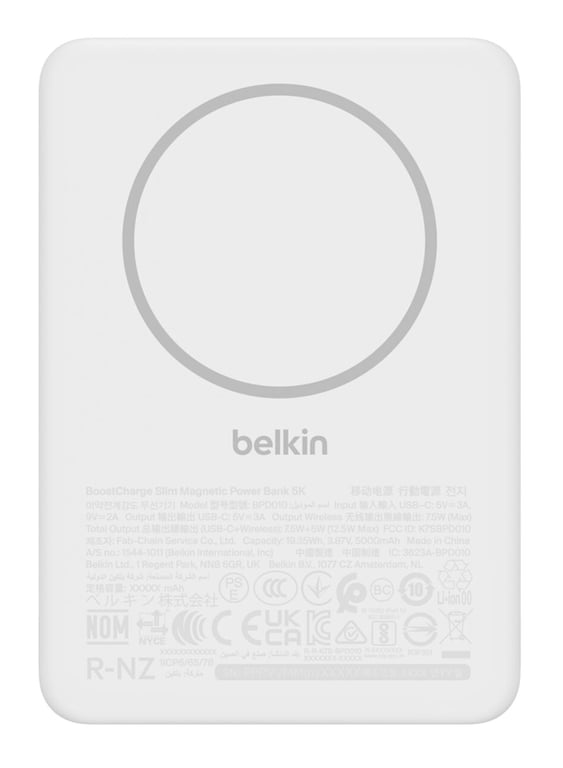 Belkin BPD010hqWH 5000 mAh Recharge sans fil Neuf