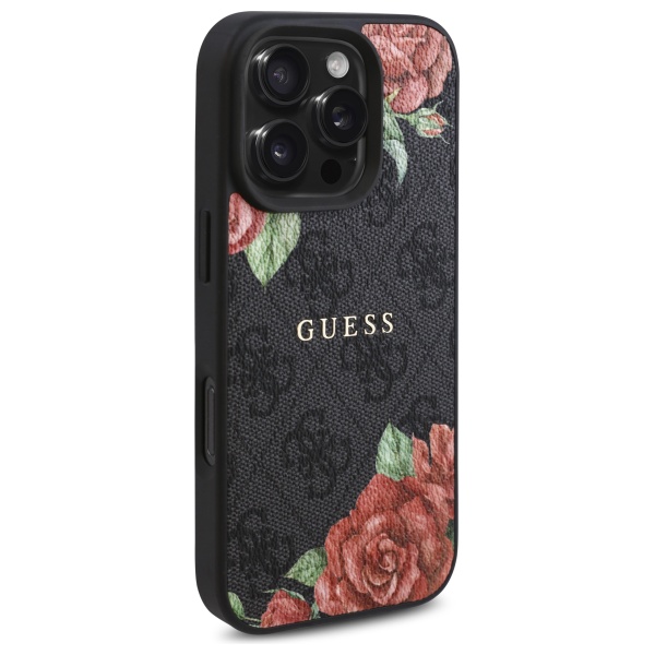 Coque pour iPhone 16 Pro Max Guess Hardcase 4G Flower Print Flower Print MagSafe GUHMP16XP4ROPEMCP - vue 4