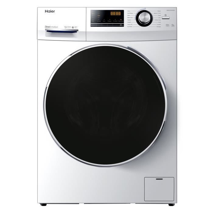 Lave-linge hublot HAIER HW90-B14636N-FR - 9 kg - Direct motion - 1400 trs/min - Classe A  - 16 progr - Neuf