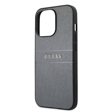 Guess Saffiano PU Apprendre Backcase Compatible avec iPhone 13 Pro étui Gris