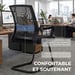 Roline Lot 2 Chaises de Conférence Ergonomique Sans Roulettes Noir
