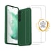 EVETANE Coque Samsung Galaxy S23 Silicone liquide Vert Foret + 2 Vitres en Verre trempé Protection écran Antichocs