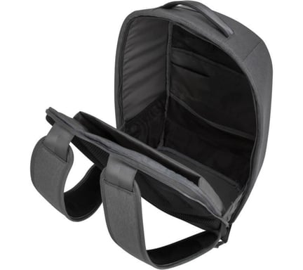 Sac à dos WE ECO Value , 15.6'', matière Eco-responsable ext rPET 300D et int rPET 210D, Gris chiné foncé. Dimension intérieure: 29*12*42cm