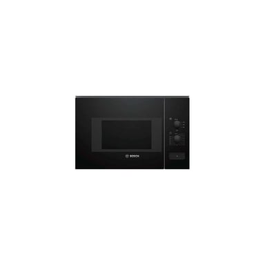 Micro-ondes encastrable Bosch Serie 4 BFL520MB0 Solo 20 L 800 W Noir brillant, ouverture latérale droite, plateau 25,5 cm, 5 niveaux de puissance