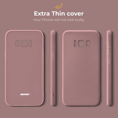 Moozy Minimalist Series Coque en silicone pour Samsung S8, Rose Beige – Finition mate fine et souple en TPU