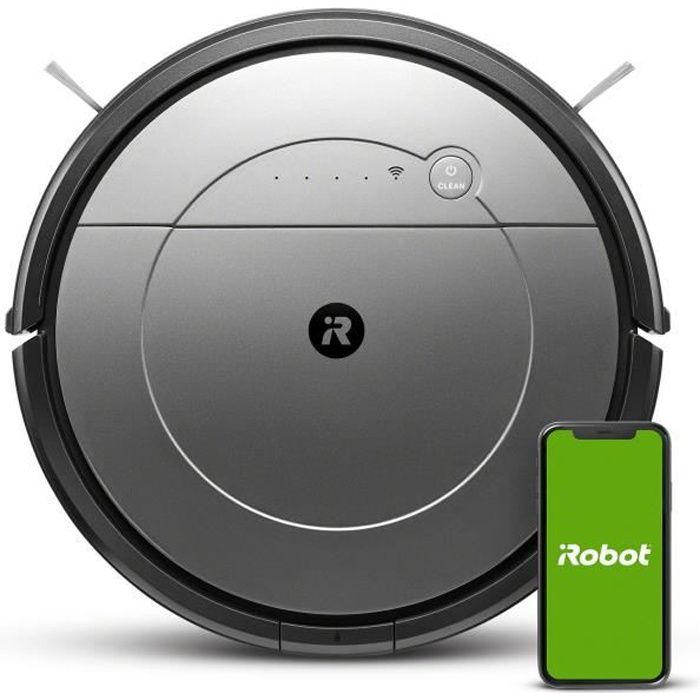 iRobot R113840 - Aspirateur robot 2 en 1 Roomba Combo - Home Base - 3 modes  de lavage - Bac