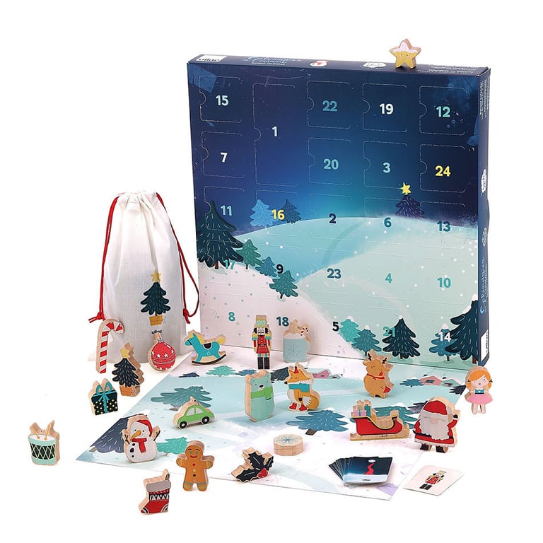 Calendrier de 'Avent Touche et Trouve Jeu Éducatif en Bois Neuf