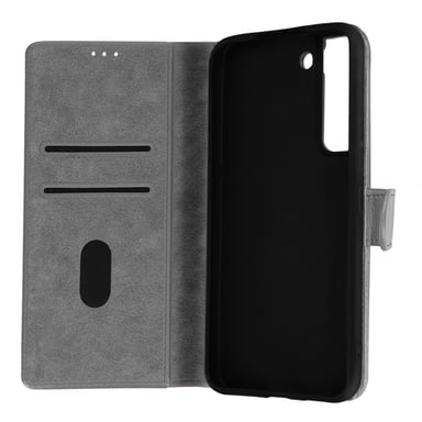 Funda para Samsung Galaxy S22 Tarjetero Soporte Vídeo Gris