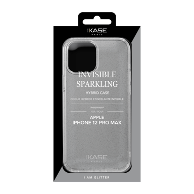 Guscio ibrido invisibile e scintillante per iPhone Apple 12 Pro Max, trasparente