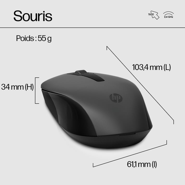 Clavier PC HP 330 – Ensemble Clavier et Souris, Sans Fil, Universel - vue 5