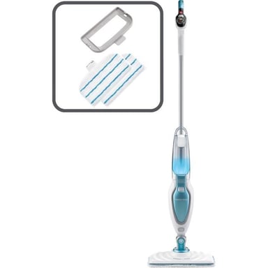 Black & Decker FSM16CD limpiador a vapor Fregona a vapor 1600 W Azul, Blanco
