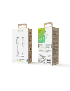 Muvit per il cambiamento Cavo Usb C/Lightning Mfi 1,2M Bianco