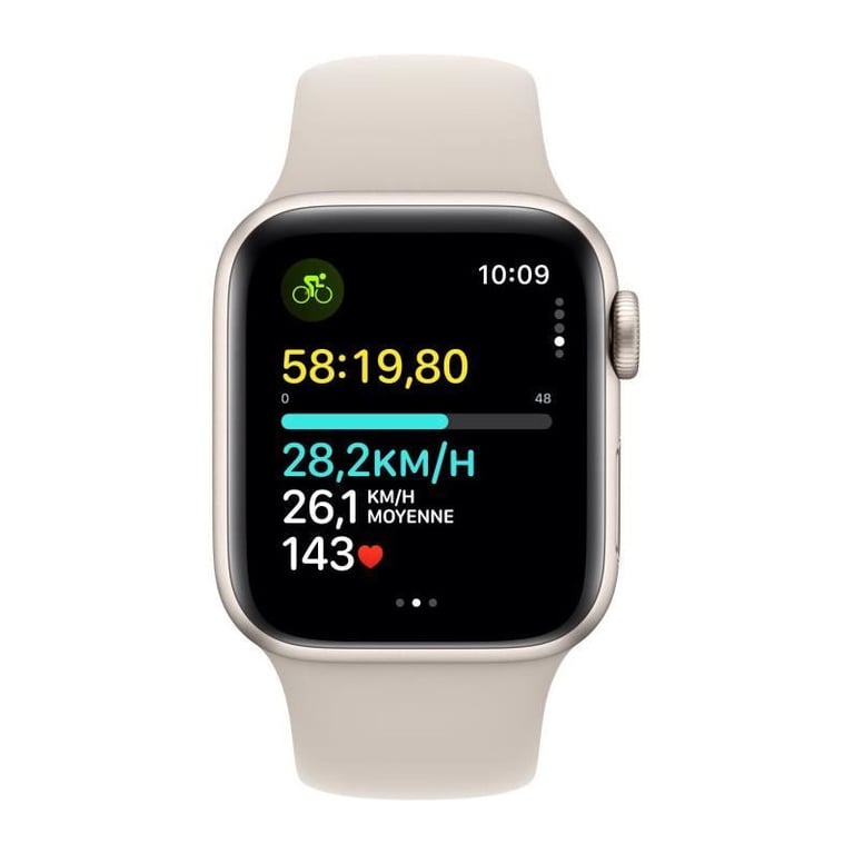 Watch SE 2 OLED GPS + Cellulaire, boitier en aluminium de 40 mm avec boucle en caoutchouc, Beige