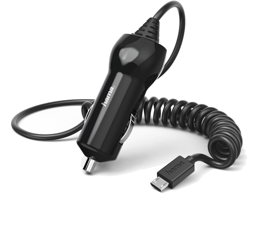 Chargeur pour voiture, micro-USB, 2,4 A, noir