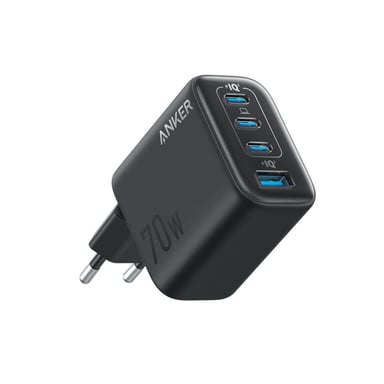 Chargeur secteur ANKER Zolo 70W 1 USB-A 3 USB-C GaN PD Noir