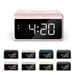 Despertador digital Caliber - Reloj despertador con carga inalámbrica - Reloj digital - Luminosidad regulable - Dos alarmas - Apto como despertador infantil - Luz nocturna de 8 colores - Rosa (HCG019QI-PI)