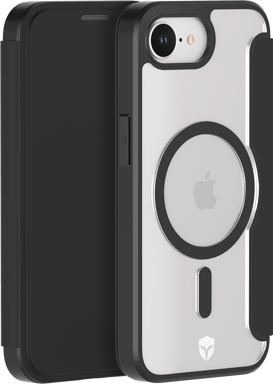 Force Case Funda reforzada MagSafe Compatible 2m para iPhone 16e con tarjetero Negro