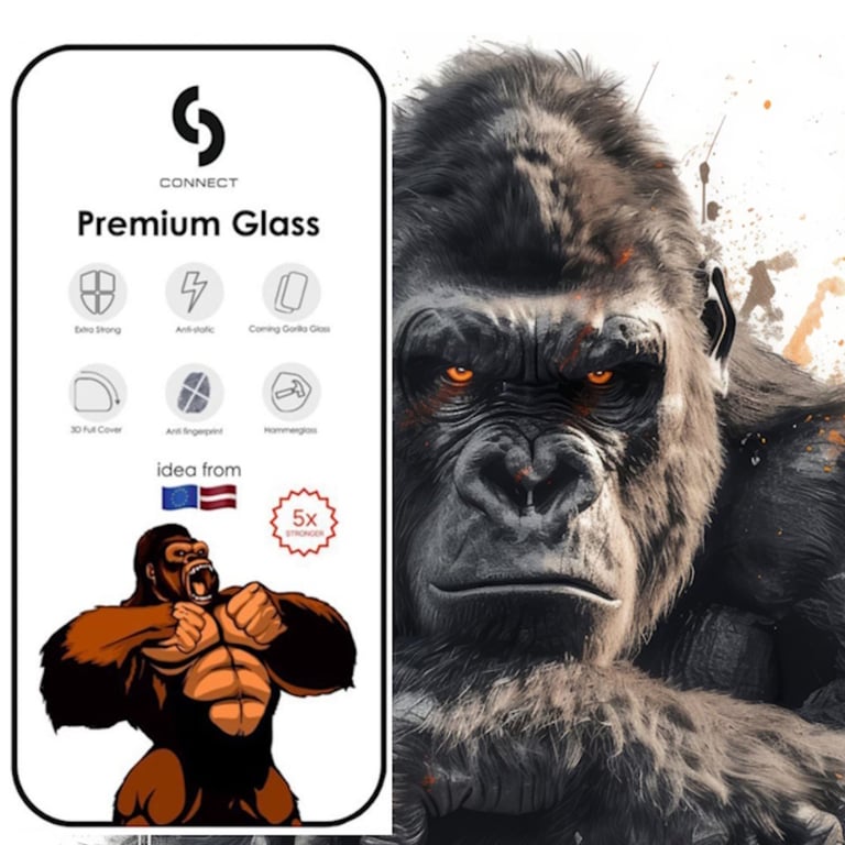 ?onnect Corning Gorilla Ultra Strong 3D Glass pour Apple iPhone 15 Plus Noir