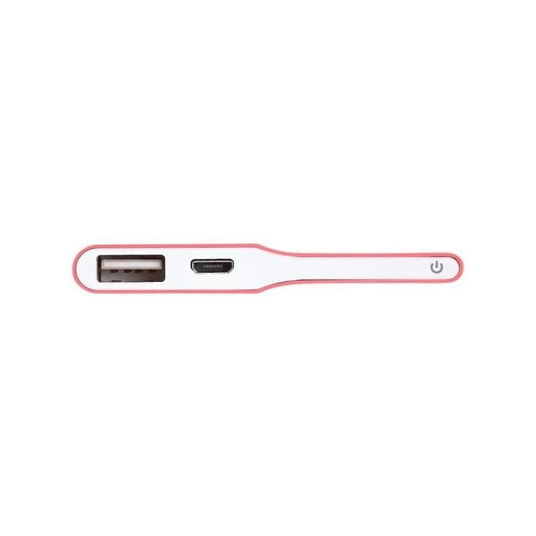 WE Batterie externe USB de 3200mAh avec Bouton Tactile et Indicateur Led de Charge - Compacte avec 1 ports USB 1A - Pour iPhone, Samsung Galaxy, Huawei, Honor - Fushia