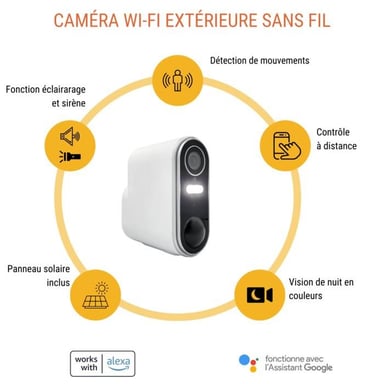Camini Air 2 Solar - Cámara Wi-Fi inalámbrica para exteriores con panel solar