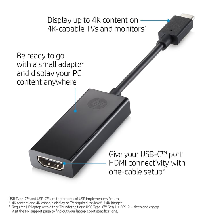 HP USB C vers HDMI 2PC54AA - vue 7