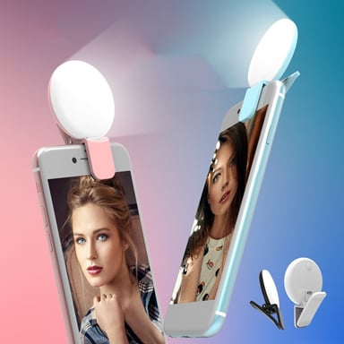 Clip Flash Selfie pour Smartphone Rechargeable LED Eclairage Reglable 3 luminosités différentes